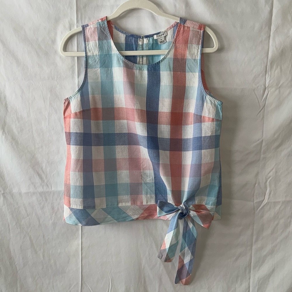 J.Crew Checkered Bow Blouse